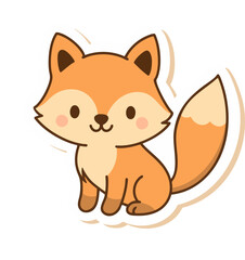 Cute orange fox in kawaii pastel style, with hand-drawn details and soft shapes. Ideal for baby rooms, nursery prints, and children's designs.