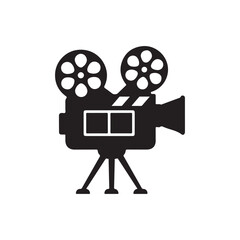 Retro cinema icon on White Background