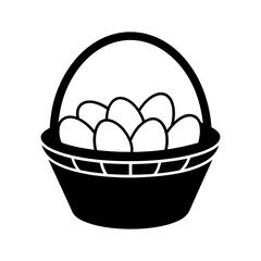 Basket of eggs clipart on white background 1 vector illustration