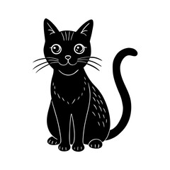 Obraz premium Black cat clipart on white background 1 vector illustration