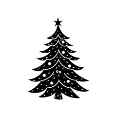 Fototapeta premium Christmas tree clipart on white background vector illustration