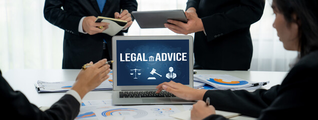 Smart legal advice website for people searching for brisk law knowledge in digital device screen...