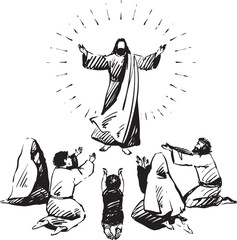 Divine Encounter A Resurrection Scene Featuring Followers Gathering in Faith and Hope