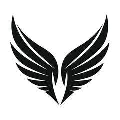 Obraz premium Elegant black and white wings spread out in a symmetrical design, symbolizing freedom and flight