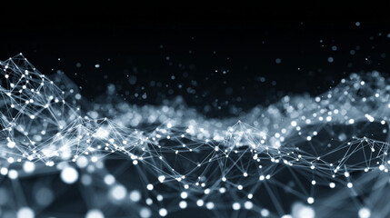 Abstract tech network connection dots. Digital technology and big data analysis background. White background with plexus lines. Geometric background with abstract mesh.