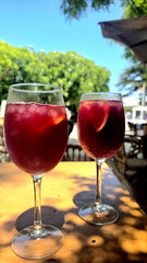 two glasses of typical mediterranean tinto de verano