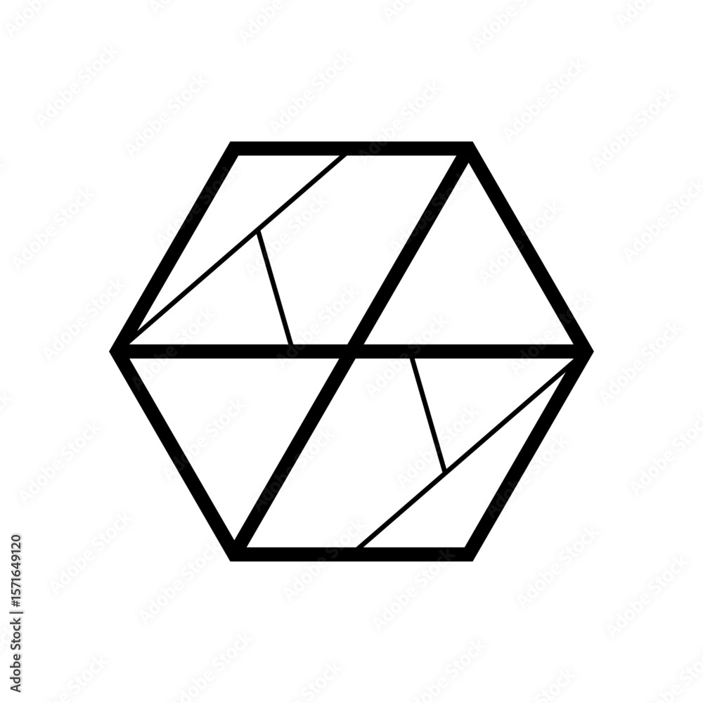 Fototapete geometric hexagonal logo icon. hexagon concept vector design with minimalistic linear style