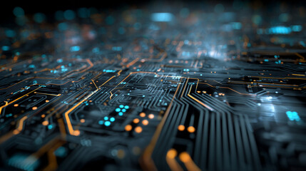 Abstract digital background with technology circuit board texture. Electronic motherboard illustration. Communication and engineering concept. Vector illustration