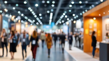 A vibrant expo hall filled with enthusiastic attendees and engaging activities.