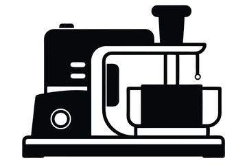 Black Silhouette of a Stand Mixer with Bowl and Attachment for Baking Projects