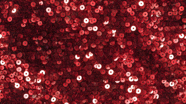 red sequin texture background. Christmas, festive background - Powered by Adobe