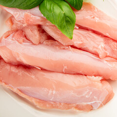 Rabbit raw meat fillet dietary fresh delicious gourmet food background on the table rustic food top view copy space keto and paleo diet