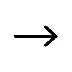 Simple black arrow pointing right on white background  