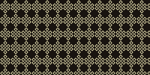Fototapeta premium Cool seamless pattern with cream woven pattern motif with dark background