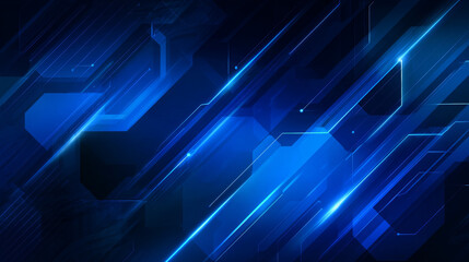 Blue abstract background, technology hi-tech futuristic template. Vector illustration