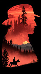 silhouette of a horse in the forest