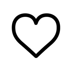Simple black heart outline in minimalist design  