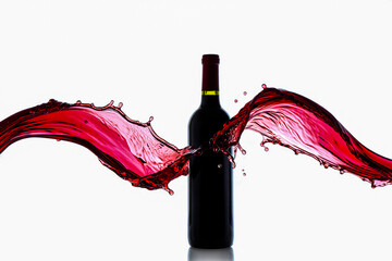 Red wine bottle splash photography for sale perfect wine gift for wine lovers and collectors art print