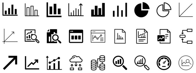 Data Analysis Set of Web Icons | Dashboards, Charts & Analytics UI Elements