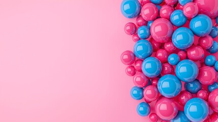 Stock photo of pink and blue spheres background for gender reveal party invitation design