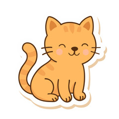 Hand-drawn kawaii cat in soft pastel colors, perfect for baby products, children’s art, and cat-themed nursery prints.