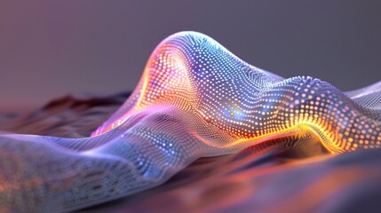 Abstract luminous waves in glowing colors create a captivating futuristic technology background display.