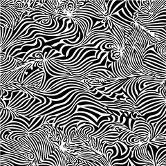 Abstract geometric minimalist fractal background, black and white vector 