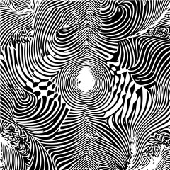 Abstract geometric minimalist fractal background, black and white vector 