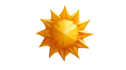 Obraz premium A graphic sun symbol with a modern twist - radiant, minimalist and bold. This sun background appears to float in the air, creating a floating look that enhances usability. Isolated on a white backgrou