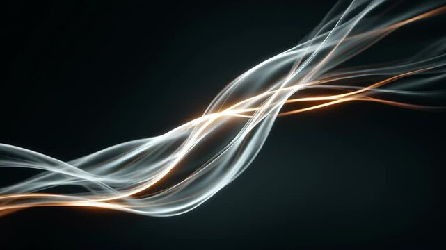 glowing abstract energy flame loop, minimalist visual with ethereal flow, soft illumination, dreamy monochrome light trails, loop-ready composition