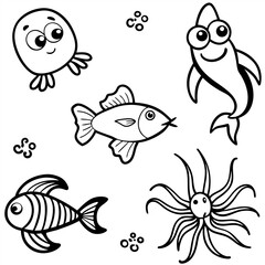 Different types of sea animals
