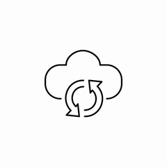 cloud sync refresh icon sign vector