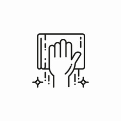 hand wiping surface icon sign vector