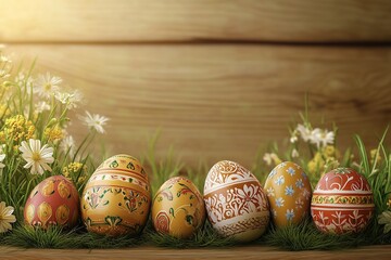 Glossy shinny Intricate golden Easter poster