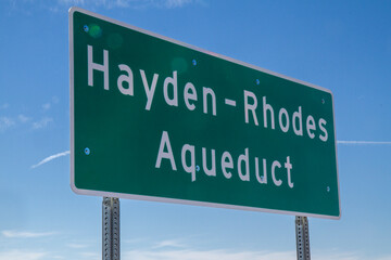 A sign for the Hayden-Rhodes Aqueduct