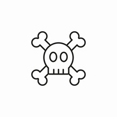 skull bones danger icon sign vector