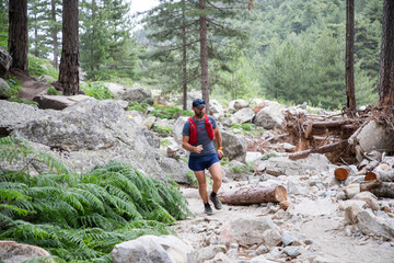 trail runner on a mountain path