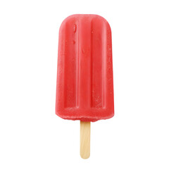 Isolated Refreshing Red Popsicle with Dripping Melted Ice for Summer