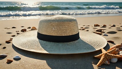 hat on the beach