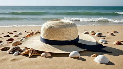 hat on the beach