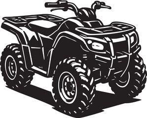 Black and White Vector Illustration of an All Terrain Vehicle ATV Quad Bike © Alamin