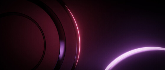 Abstract Neon Circles Background