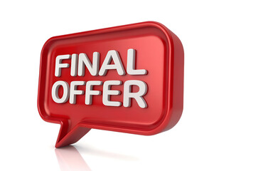 A vibrant red speech bubble announces a final offer, enticing customers with a limitedtime deal