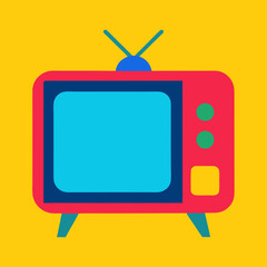 Bright TV Screen With Retro Look