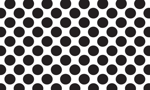 Classic black and white polka dot pattern seamless repeating background