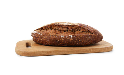 Loaf of rye bread isolated on white