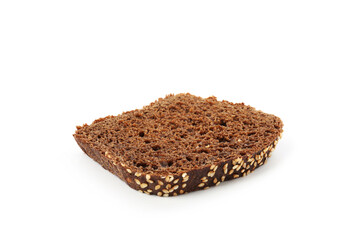 Slice of rye bread isolated on white