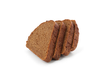 Slices of rye bread isolated on white