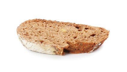 Slice of rye bread isolated on white