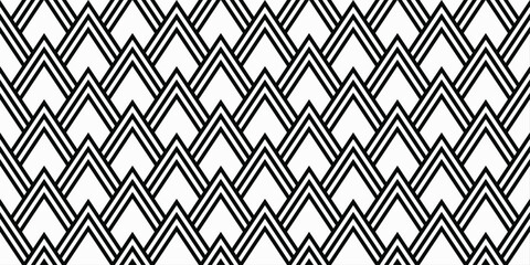 Black and White Triangle Pattern. Each triangle is outlined with two parallel black lines, creating a bold geometric design.